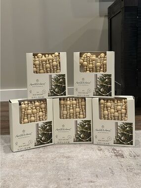 Hearth & Hand Natural Wood Bead Garland - Cream/Tan